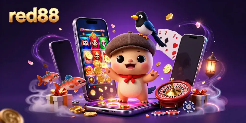Experience thrilling games like slots and jackpot at red88 with vibrant characters and dynamic gameplay.