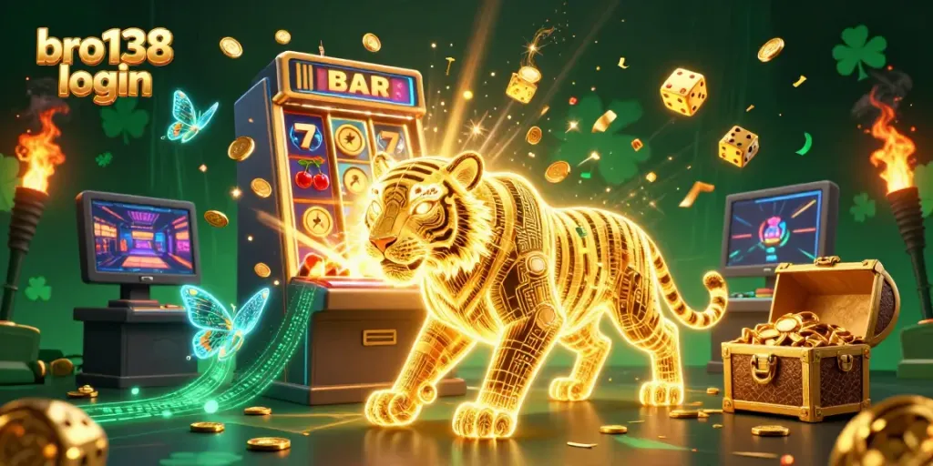 Experience bro138 login with a thrilling 3D casino scene featuring vibrant characters and dynamic game elements.