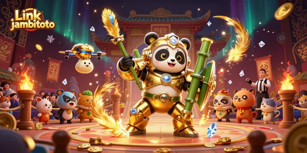 Join the fun with Link jambitoto in an exciting lottery scene filled with vibrant characters and action!