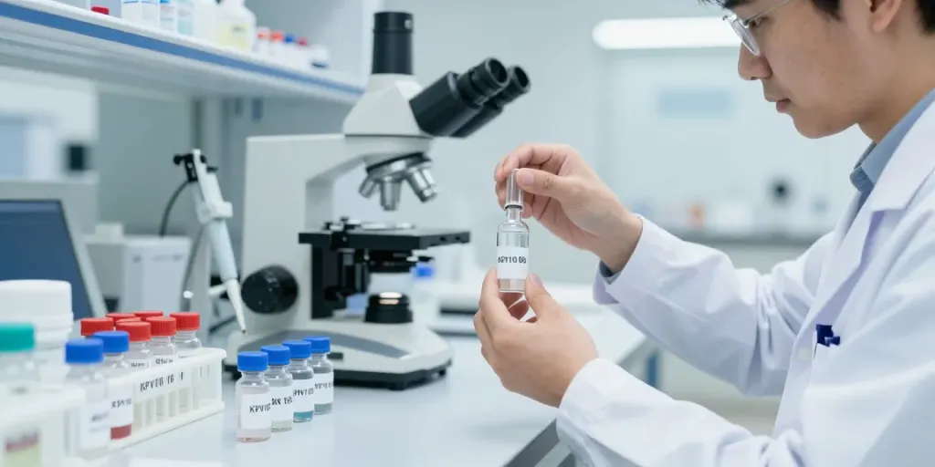 KPV10 peptide research in a modern laboratory environment.