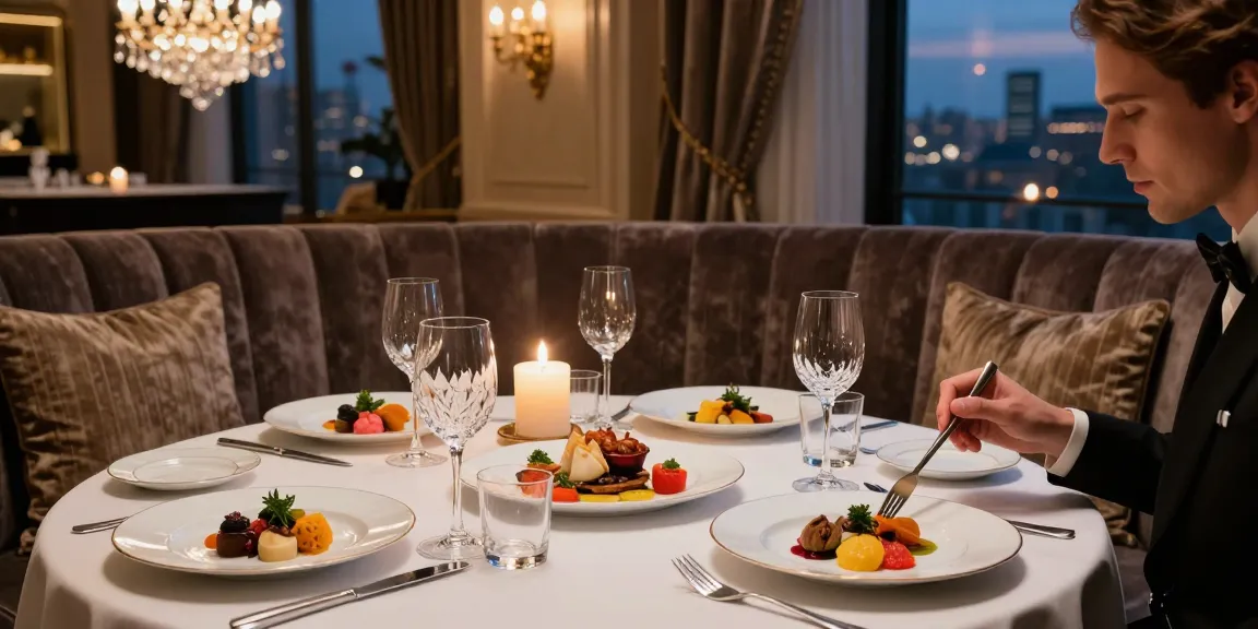 Makan malam mewah dengan hidangan gourmet dan suasana glamor di luxury111