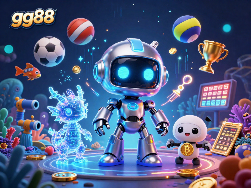Engage in thrilling underwater gaming adventures with gg88’s vivid 3D illustration featuring exciting elements.