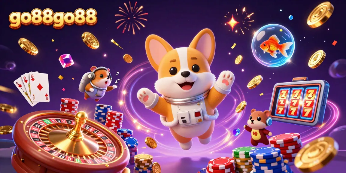 Experience the excitement at go88go88 casino with a thrilling space-themed casino scene!