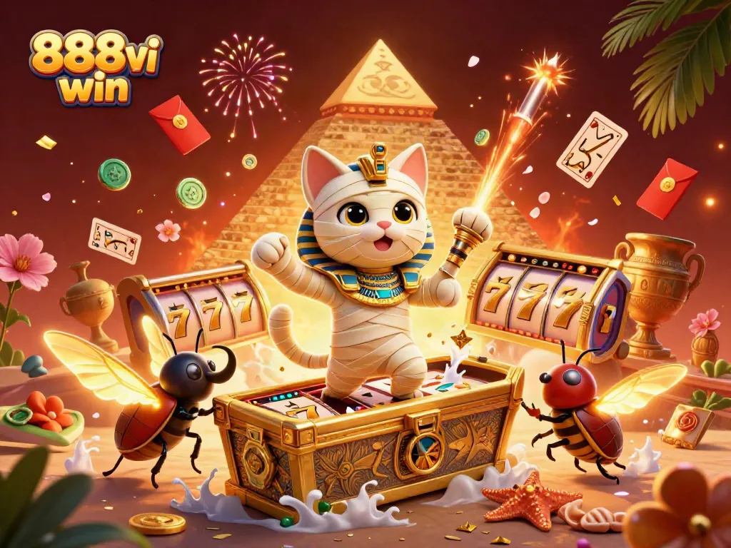 Spin the reels with 888vi win in an Egyptian casino adventure featuring lucky symbols!