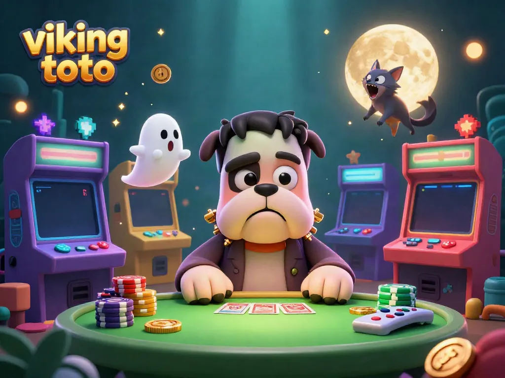 Experience thrilling gameplay with viking toto featuring a unique 3D scene of cartoon characters dealing casino cards.