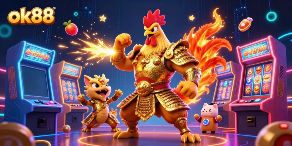 Experience thrilling gameplay excitement at ok88 with vibrant casino elements and dynamic characters.