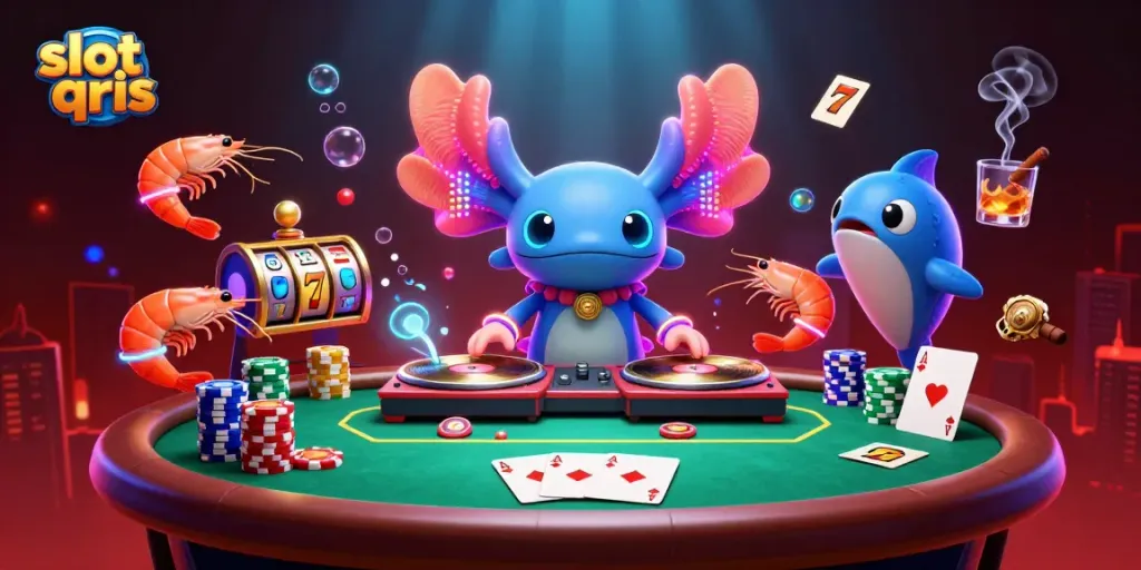 Experience the thrill of slot qris with dynamic characters, spinning reels, and vibrant casino action.