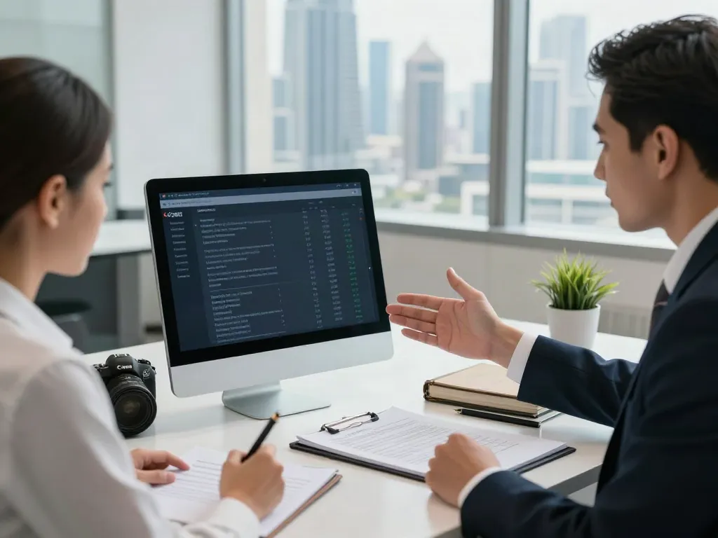 Debt Recovery Lawyer in Dubai consulting with a client in a modern law office.
