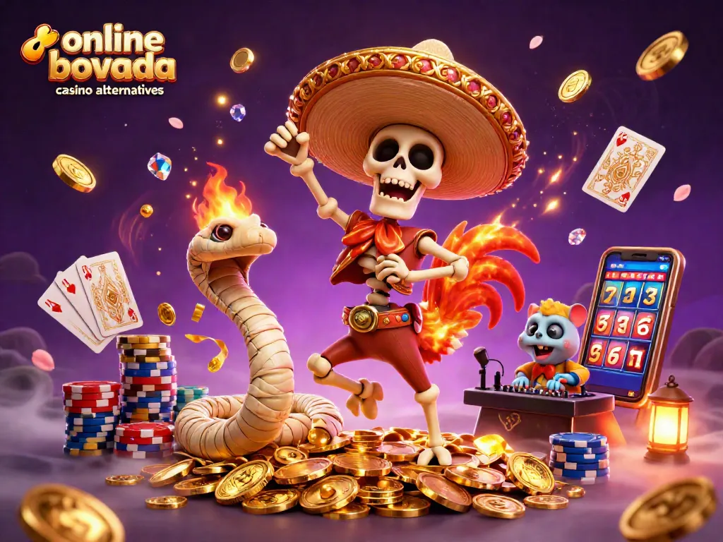 Experience the excitement of online bovada casino alternatives with vibrant characters in a dynamic casino scene.