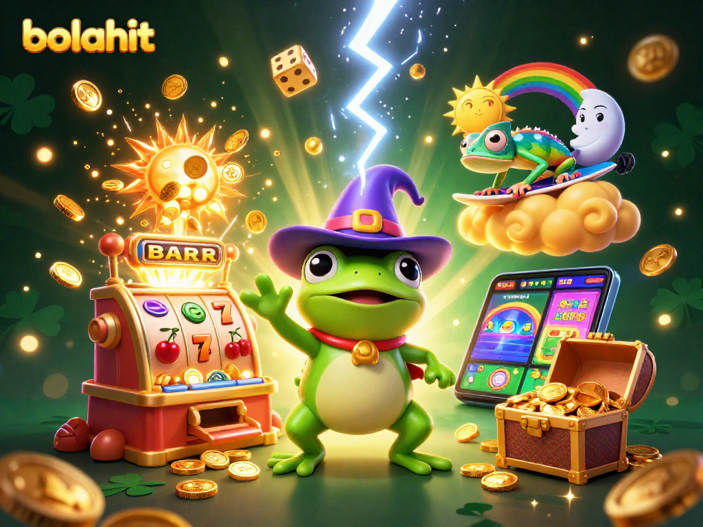 Bolahit bermain slot dengan keseruan koin emas dalam ilustrasi 3D yang menakjubkan.