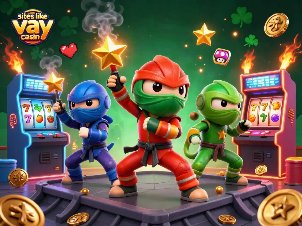 Experience the excitement of sites like yay casino with vibrant chameleon ninjas amidst dynamic gaming elements.