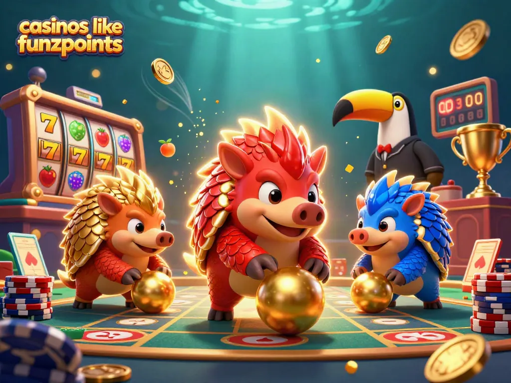 Engage with dynamic gameplay in casinos like Funzpoints featuring colorful pangolins and exciting slot themes.