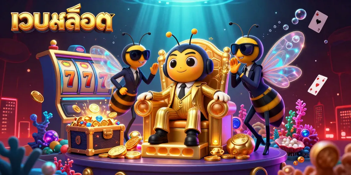 Experience เว็บสล็อต action with a whimsical bumblebee mob boss in an entertaining casino atmosphere, full of dynamic game elements.