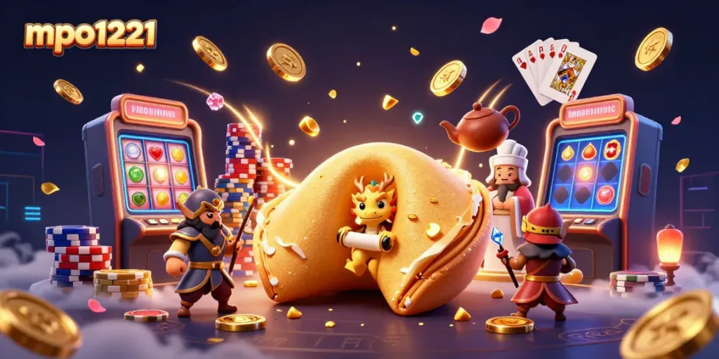 Engage with mpo1221 while exploring a vivid casino world filled with golden treasures and dynamic game elements.