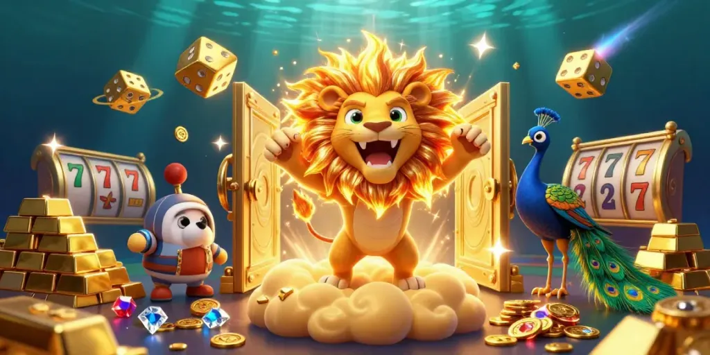 Play the thrilling XX8 game amidst vibrant casino-themed elements and gem-filled treasures.
