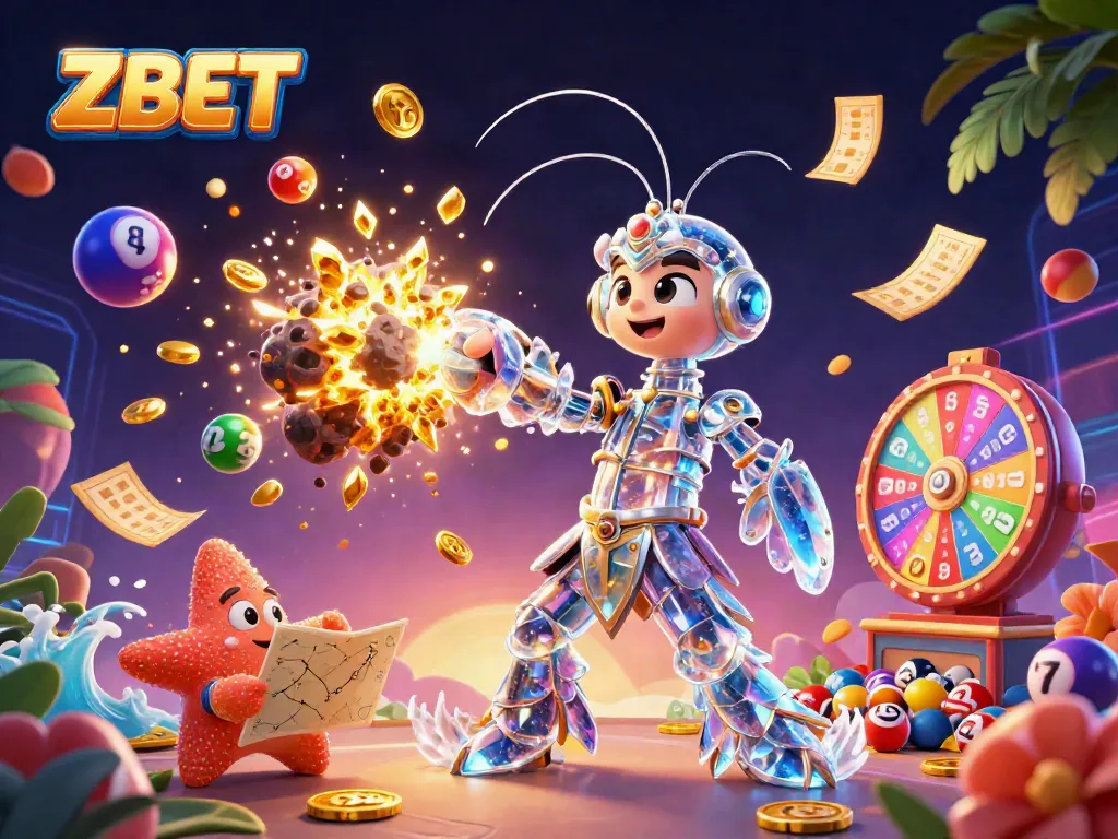 Experience excitement at ZBET with a vibrant 3D casino scene, where fun unfolds amidst colorful games.