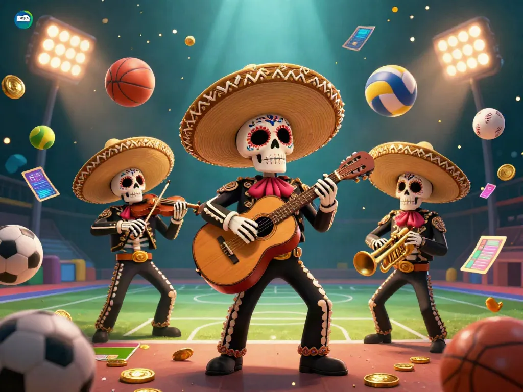 Experience Kèo nhà cái excitement with a vibrant mariachi band and dynamic sports action.